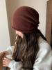 Chapéu de tricô 100% lã Meiru com textura de pelo feminino outono e inverno chapéu de lã quente cor sólida versátil pulôver chapéu para frio moda