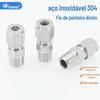 Conector de Virola de Aço Inoxidável 304/316 Zg Fonte de Ar para Instrumentos Tubo de Cobre Terminal de Manga Rc Rosca Reta Pneumática NPT