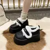 2025 Nuevo Estilo de Invierno Más Vendido Zapatos de Algodón Peludos con Suela Gruesa para Exteriores Botas de Nieve que Aumentan la Altura 8cm para Mujer