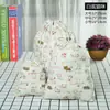 Bolsa de armazenamento de algodão e linho estampada com bolso de cordão bolsa de linho para guardar miudezas e roupas íntimas bolsa de armazenamento de viagem