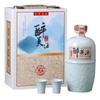 Botella de vino de cerámica de Jingdezhen 1.50kg jarras de vino pequeñas creativas 1.50kg traje de botella de vino blanco 1 botella 2 copas