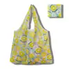 Nova grande bolsa de compras dobrável, bolsa quadrada de pano com flores, bolsa de compras portátil, bolsa tote dobrável
