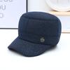 Chapéus de Inverno à Prova de Vento e Quentes para Homens de Meia-Idade e Idosos para Pai e Avô Chapéus Planos com Forro de Fleece Cinco Estrelas para Homens Idosos com Proteção para as Orelhas Chapéus de Algodão