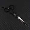 Tijeras de Peluquería Personalizadas de Moda, Tijeras para Cortar el Cabello, Tijeras Planas, Tijeras para Flequillo, Pintadas de Negro y Dorado, 6.0 pulgadas