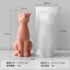 Jiahuimei Molde de Vela Perfumada de Gato Lindo para Bricolaje Animal Gatito de Pie Yeso Resina Molde de Adorno