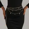 Nuevo Cinturón Blanco de Perlas Artificiales con Borlas, Cadena para la Cintura de Mujer, Ceñidor Decorativo para Vestidos, Cinturón Versátil para Suéteres