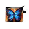 Monedero infantil con estampado de mariposas, ideal para estudiantes. Bolso de mano portátil para tarjetas, monedas y llaves. Bolso de poliéster tipo clutch.