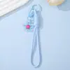 Estilo ins pingente de flor de resina transparente vazada para chaveiro de celular flores pequenas coloridas corda trançada de poliéster pingente versátil para bolsa