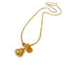 Nuevo Collar de Calabaza Antiguo Dorado Arena Estilo Chino Microincrustado para Mujer, Cadena Clavicular Retro de Alta Gama, Accesorio de Lujo Ligero de Nicho