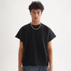 Roupas Masculinas Etai Tendência Versátil Parágrafo Curto Solto Borda Solta Camiseta Alta Qualidade Peso Pesado Camiseta Masculina de Algodão Manga Curta
