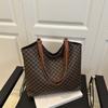 2025 Nueva Moda Estampado de Rombos Color Contrastante Retro Europeo y Americano Gran Capacidad Bolso de Hombro Bolso Tote Bolso de Mano para Mujer