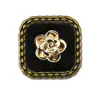 Estilo Chanel retro cuadrado flocado flor botón metálico traje de mujer abrigo de lana abrigo botón decorativo de punto