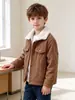 Chaqueta Casual de Pana de Invierno para Niños de Amazon con Bolsillos Falsos, Forro Polar y Engrosada para el Calor