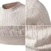 Nuevo suéter de cuello redondo para hombre transfronterizo, suéter de punto de manga larga ajustado estilo coreano para hombre, invierno 2026