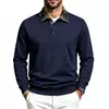 Sudadera con botones y cuello camisero de manga larga, peso pesado, suelta, casual, para hombre, estilo costa oeste, con bloques de color, para otoño e invierno, transfronteriza europea y americana