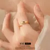Anillo Abierto Irregular de Circonita Galvanizado en Oro Real Anillo para Dedo Índice de Nicho de Alta Gama Estilo Minimalista Joyería de Lujo Ligero de Moda
