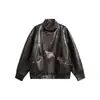Yidao Vintage 2026 Primavera Nuevo Estilo Chaqueta de Motociclista de Piel Sintética Desgastada Unisex Ajuste Holgado Retro Chaqueta Casual Versátil