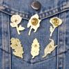 Broche da Série Floral de Plantas Liga Esmalte Flor Lírio-do-vale Pino Esmaltado Acessórios para Roupas Emblema de Metal