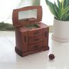 Joyero de madera maciza de estilo chino antiguo, retro, con doble puerta, multifuncional, para pulseras, collares y joyas.