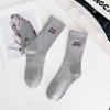 Meias Cityboy para Homens e Mulheres Estilo Coreano Ins Tendência Bordado Letra Personalizada Destaque High Street Skateboard Esportes Meia de Cano Médio Algodão