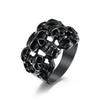 Anillo de motociclista de titanio con calavera gótica vintage de acero inoxidable de Amazon para cóctel o fiesta.