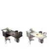 Mesa de Isla de Losa de Piedra de Lujo y Mesa de Comedor Combinadas para Uso Doméstico, Extensible, Adecuada para Villas Grandes, Mesa de Isla de Cocina Multifuncional Estilo Italiano