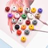 Accesorios para Joyería DIY 14mm Cuentas de Madera de Colores Cuentas Sueltas de Madera Cuentas Redondas de Madera Cuerda de Cáñamo Borla Accesorios para Enhebrar Materiales