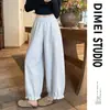 Pantalones tipo linterna azul marino para mujer, nuevo estilo 2026, pantalones de pierna ancha con caída fluida, adecuados para primavera y otoño, diseñados para hacer que las figuras menudas parezcan más delgadas, y son cropped hasta el tobillo