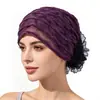 Estilo de principios de otoño, diadema para cubrir el cabello blanco, nuevo y moderno postizo de encaje fino, gorro base para moño, pañuelo para la cabeza