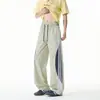 Diseño americano perezoso de tres rayas sentido de diseño secado rápido holgados cómodos de pierna recta casuales pantalones casuales de pierna ancha cleanfit