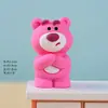 Urso Morango Cor Sólida Criativo Resina Fofo Pequenos Enfeites DIY Acessórios de Caixa Surpresa Artesanato Estéreo de Carro Pequenas Bonecas