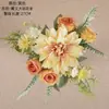 Buquê de Dália Atravessando Fronteiras Fabricante de Flores Artificiais Decoração de Casa Buquê de Casamento Parede de Flores de Rosa Flores Falsas Estilo Ins