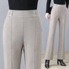 Pantalones de lana modernos para mujer, casuales, acampanados, otoño e invierno, con caída, cintura alta, micro-elásticos, para mujer, micro 2023, nuevos, holgados