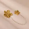 Broche Flor de Pérola Dourada Vintage Transfronteiriço Europeu e Americano para Festas e Deslocamento, Banhado a Ouro Real, Conserva a Cor, Broche Elegante