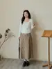 Falda a cuadros estilo vintage, simple, de cintura alta, línea A, para mujeres de talla grande, que cubre la cadera y estiliza 66070