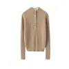 Suéter de Cashmere Feminino Suéter de Gola Alta Meia Espessura Quente Tricô Suéter Pulôver Base 2024 Outono e Inverno Novo Ele