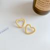 Pendientes de botón Love, pendientes de botón 925, estilo dulce para mujer, diseño simple, sentido de la moda, celebridades de Internet, pendientes de verano en forma de corazón.