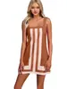 2026 Verano Nuevo Estilo Europeo y Americano Transfronterizo Comercio Exterior Casual Falda Corta Estilo Resort de Playa Vestido de Tirantes Rayado