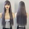 Peluca de Pelo Ji Más Vendida de Animación Cabello Largo Liso Cubierta de Cabeza Completa Europea y Americana Colorida Simulada Cabello Largo Cubierta de Cabeza Completa Imagen Puede Ser Autorizada