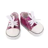 Muñeca de 18 pulgadas Zapatos de Lona con Cordones de 7.5 cm Zapatos de Lona Casuales con Lentejuelas Estilo Juguete para Niños Muñeca para Vestir