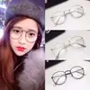 Nuevas gafas de metal retro lisas moda estilo Harajuku gafas estilo coreano artísticas redondas marco grande montura de gafas 3447