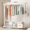 Secador de ropa de pie para interiores para uso doméstico, apto para dormitorios, plegable, de una sola barra, simple, retráctil y móvil, para colgar ropa, sombreros y otros artículos