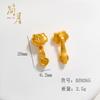 Colgante Jianyuesha Oro Ruyi Esmalte Goteado Bendición Nube Auspiciosa con Agujero Codo Pulsera Collar Joyería Accesorios DIY