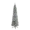 Árvore de Natal Flocada Árvore Lápis 1,2m - 2,1m Branca Nevada Densa Decoração de Árvore de Natal com Luzes LED