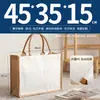 Bolsa de Lino Logo Impreso Personalizado Exportación Transfronteriza Fábrica Mayorista Yute Lino Lona Costura Bolso de Mano Personalización