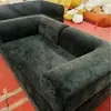 Sofá Compacto de Tecido Retrô para Apartamentos Pequenos, Sofá-Cama Modular Preguiçoso Dobrável de Estilo Vintage para Duas ou Três Pessoas