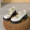 Sapatos Mary Jane Femininos de Salto Alto, Novo Estilo Europeu e Americano Primavera/Verão/Outono 2026, Tira Única, Bico Redondo, Solado Grosso, Scarpins de Salto Bloco