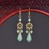Pendientes sencillos y elegantes de magnolia para mujer, estilo retro, joyería para cheongsam, Hanfu, disfraz antiguo, moda de verano 2022
