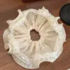Elástico de Cabelo Ruffle de Renda Estilo Coreano com Toque de Luxo, Prendedor de Rabo de Cavalo, Acessório de Cabelo de Fada Estilo Floresta de Verão
