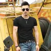 Comercio Exterior Transfronterizo 2026 Verano Nuevo Estilo Cuello Redondo de Moda Manga Corta Camiseta para Hombre Color Sólido Casual Simple Ajuste Delgado Top para Hombre